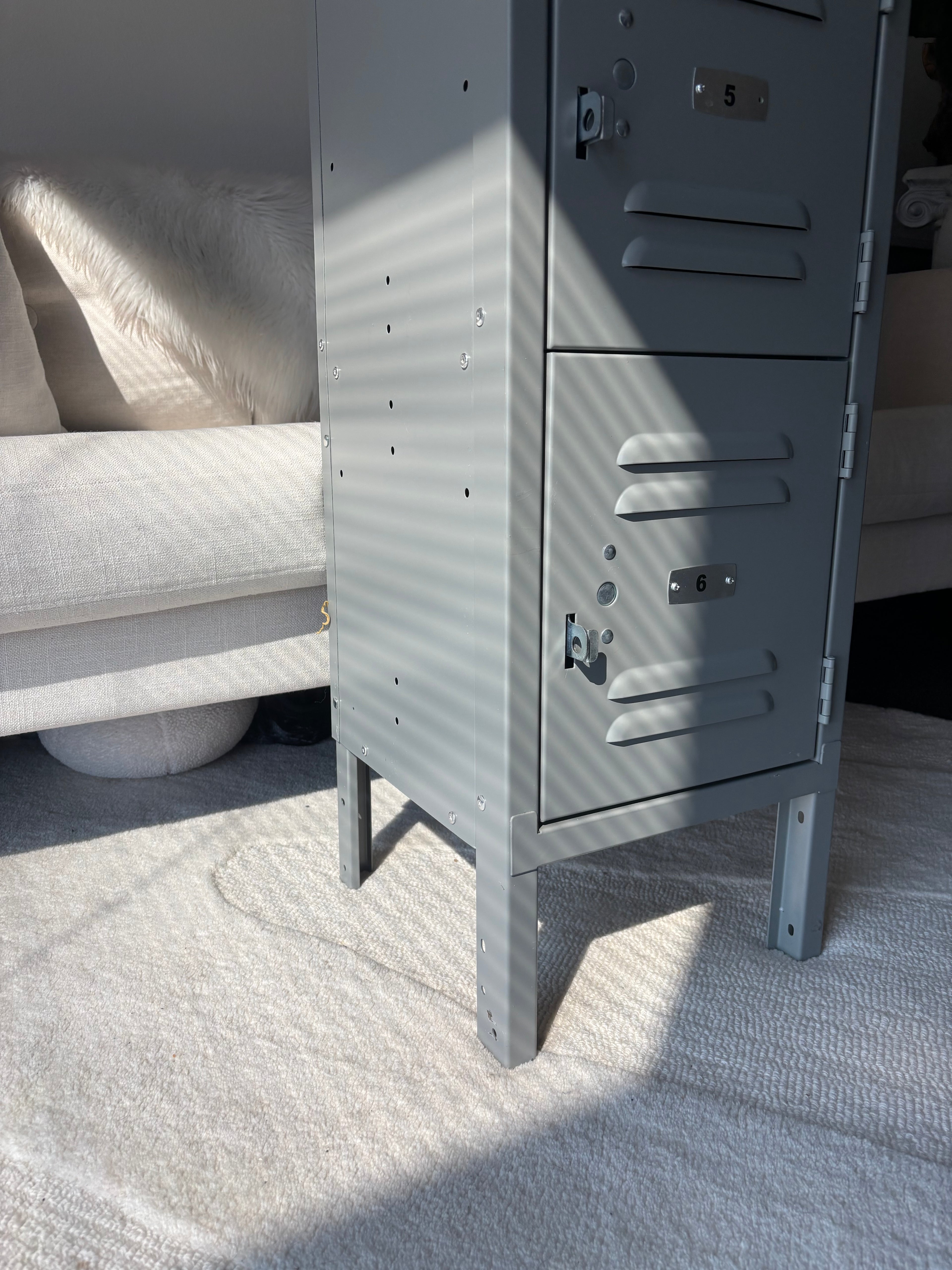 INDUSTRIAL Grey/Gray 6 Door Metal Locker Storage Cabinet 77.4” Tall