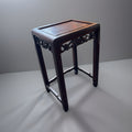 1908 VINTAGE Chinese Rosewood Pedestal Stand Carved Hardwood Plant Tea Side Table Chinoiserie