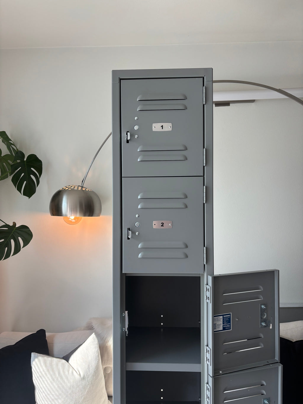 INDUSTRIAL Grey/Gray 6 Door Metal Locker Storage Cabinet 77.4” Tall