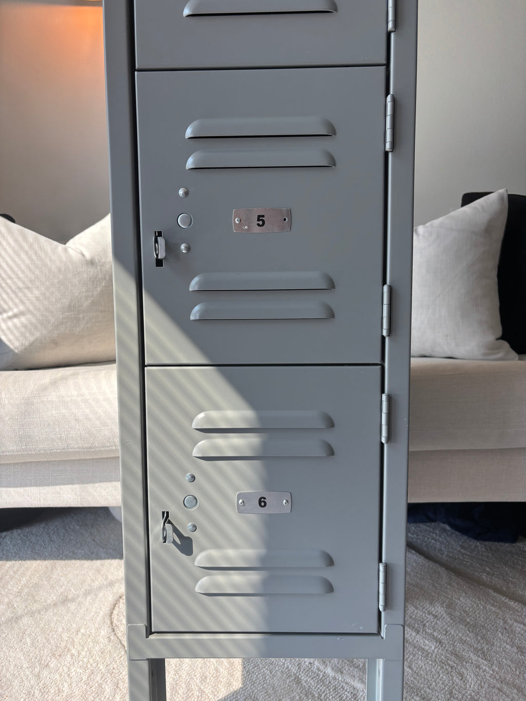 INDUSTRIAL Grey/Gray 6 Door Metal Locker Storage Cabinet 77.4” Tall