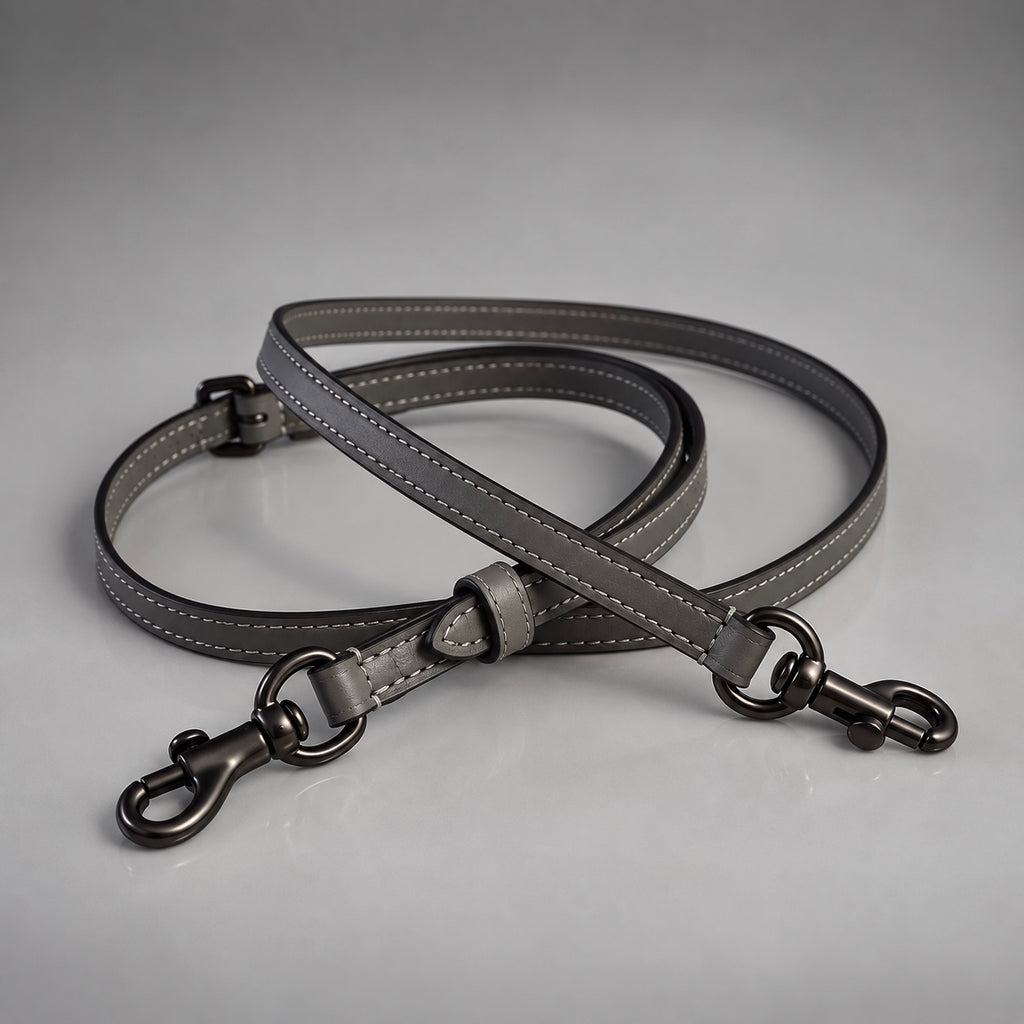 COACH Replacement Gray Leather Bag Strap Gunmetal Hardware Add On New (org $95)