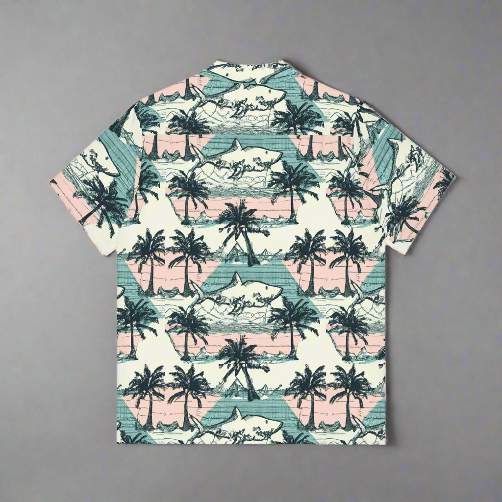 SUNSET SHARK // button tee