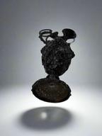 Vintage Cast Metal Renaissance-Style Urn – Ornate Lion Relief Design Vase Decor