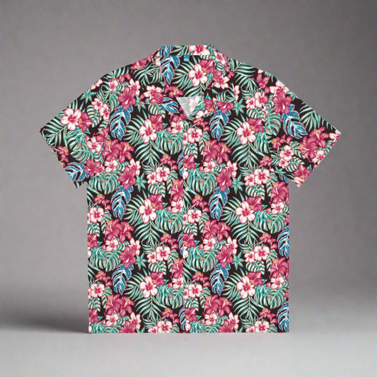 TROPICAL BLOOM // button tee