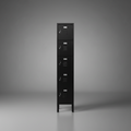 INDUSTRIAL Black 5 Door Metal Locker Storage Cabinet 66” Tall