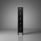 INDUSTRIAL Black 5 Door Metal Locker Storage Cabinet 66” Tall