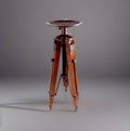 VINTAGE Telescope Tripod Candle Holder Stand Nautical Industrial Wooden
