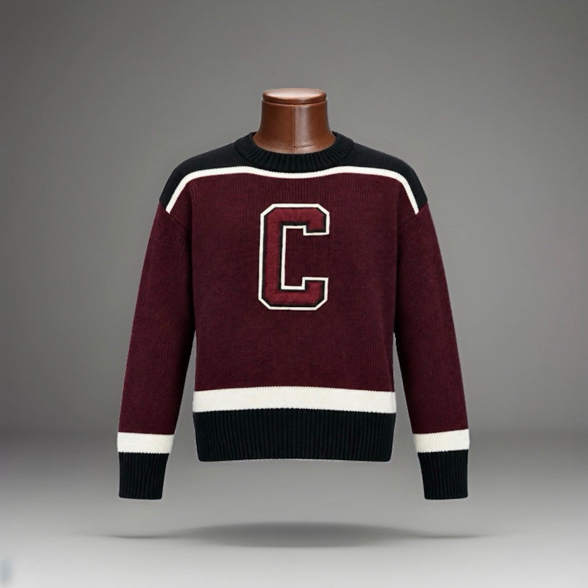COACH Retro Cheerleader Top Wool Knit Varsity Stripes Letterman Sweater (org $450)