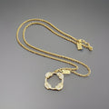COACH Vintage Gold Plated Pave Crystal Knot Pendant Long Necklace (org $125)