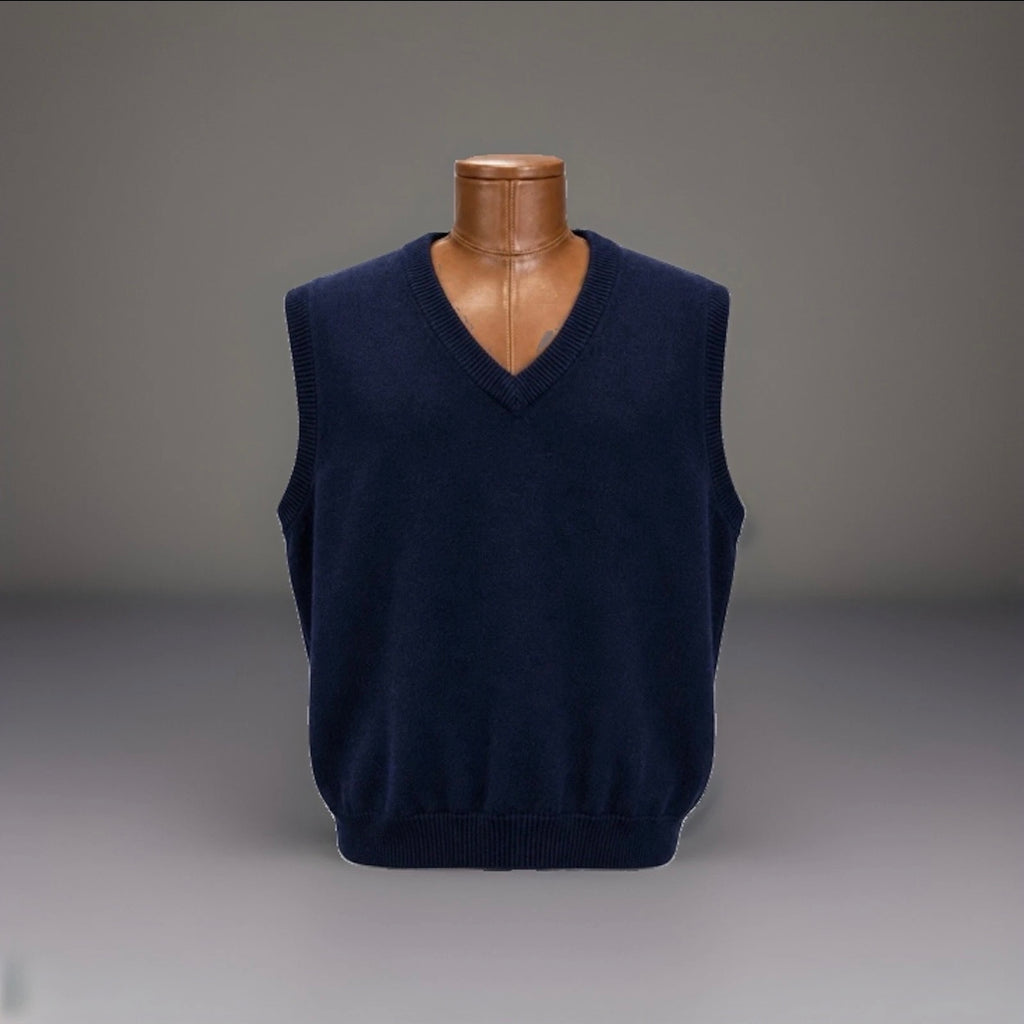 PENDLETON Vintage 1998 Sweater Vest Navy Blue V-Neck 100% Lambswool Wool NWT -XL