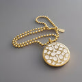 COACH Vintage Signature Pendant Miranda Bead Chain Link Necklace Gold (org $200)