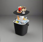 COSTWAY 3-in-1 Patio Cooler Table 4 Gallon Ice Bucket Cocktail Side Table Black (org $75)
