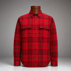 COACH Designer Long Sleeve Button Up Shirt Flannel Red Plaid Size L (org $350)
