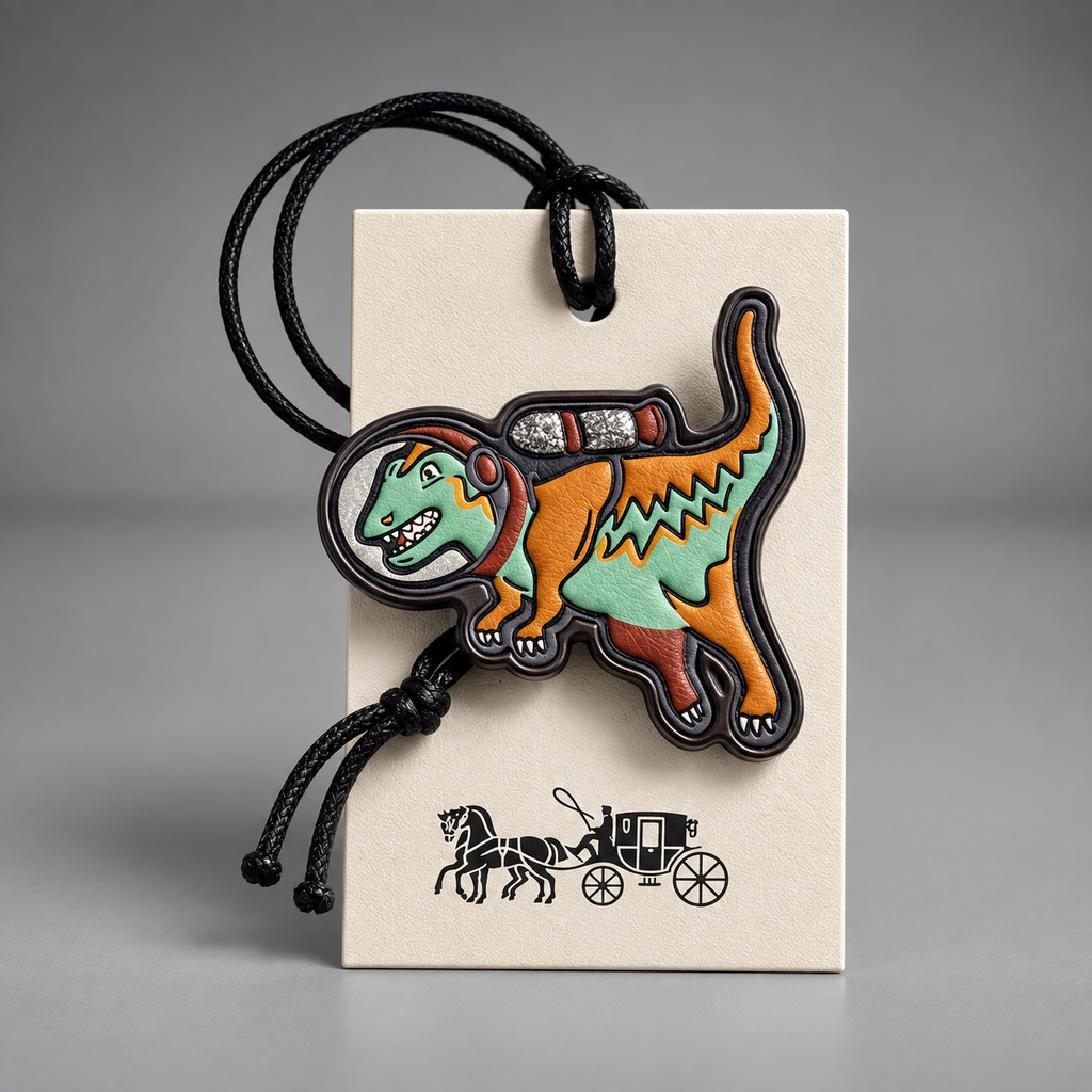 RARE COACH 1941 Space Rexy Jetpack Pin Metal Leather Collectible Runway #10639