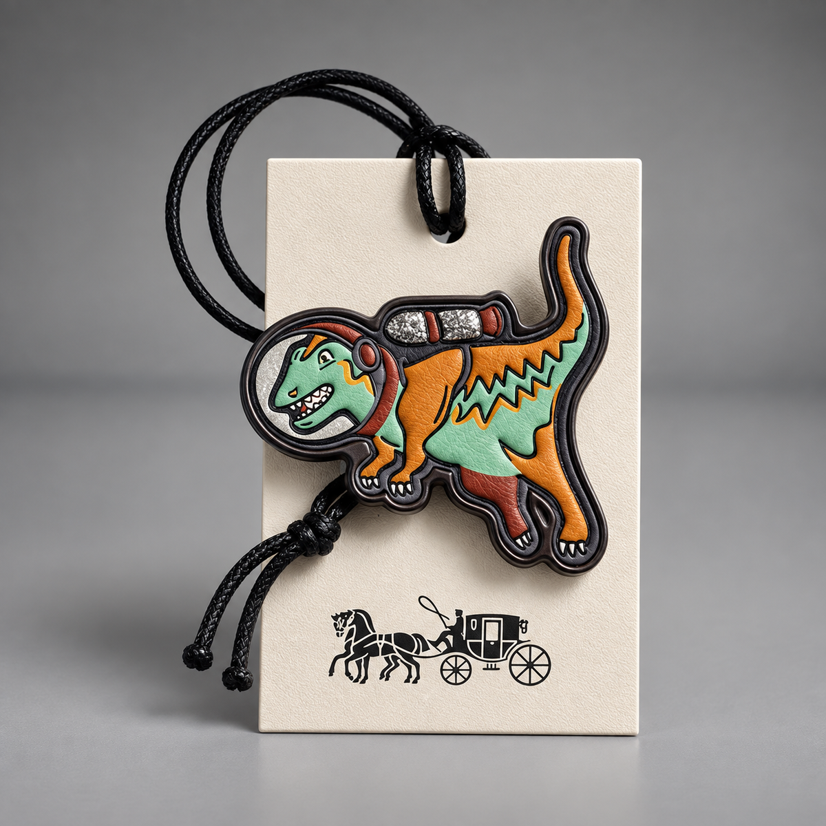 RARE COACH 1941 Space Rexy Jetpack Pin Metal Leather Collectible Runway #10639