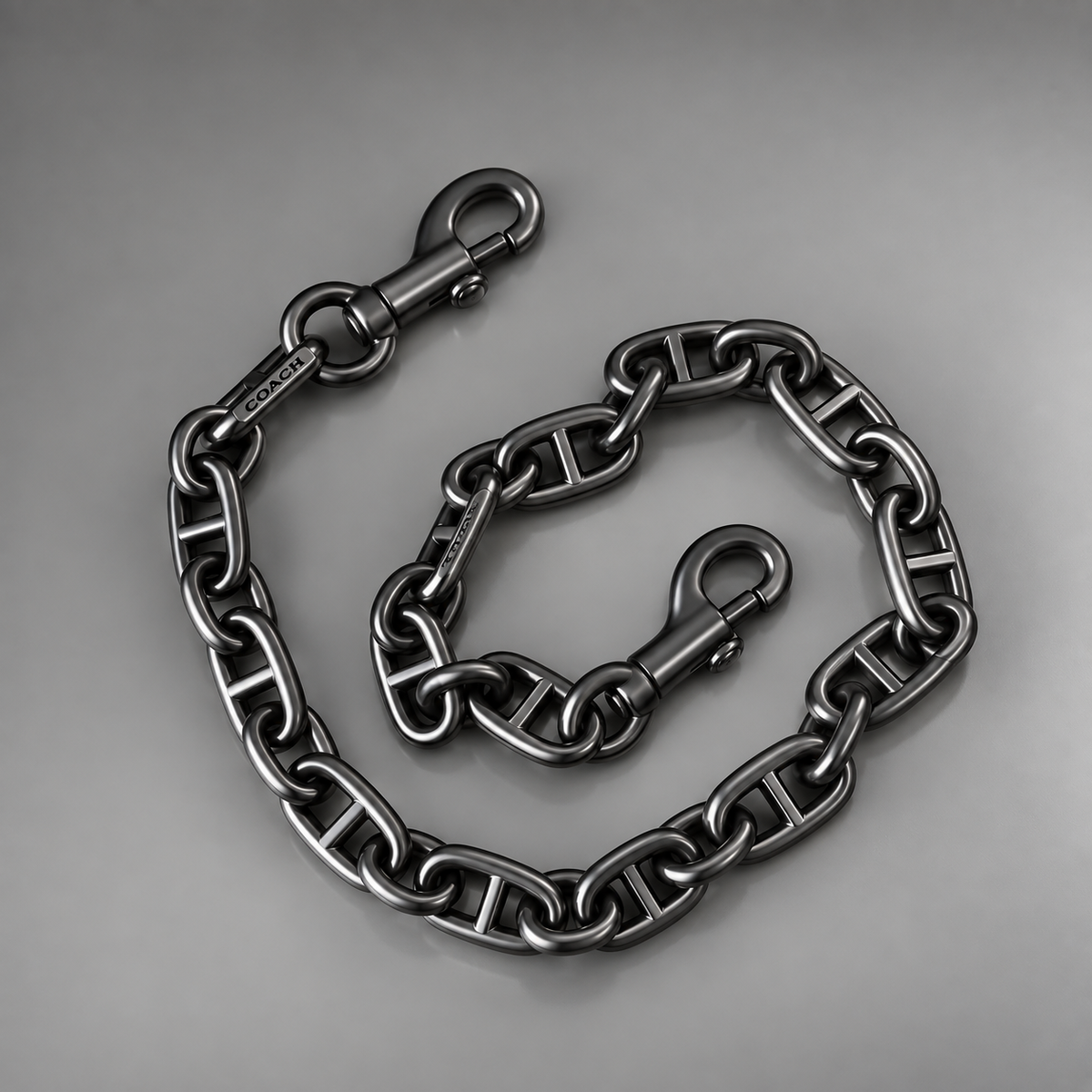 COACH Designer Rare Bag Chain Shoulder Strap Black/Gunmetal Metal Clip(org $175)