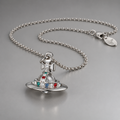VIVIENNE WESTWOOD Medium Orb Necklace Silver Crystal Icon (org $595)