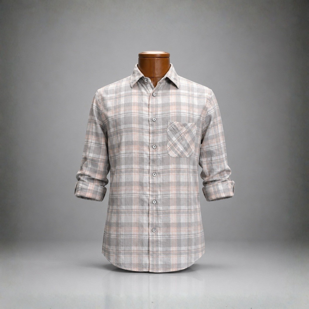 RAG & BONE New York Plaid Button-Down Shirt Pocket Gray Pink/White Cotton Small