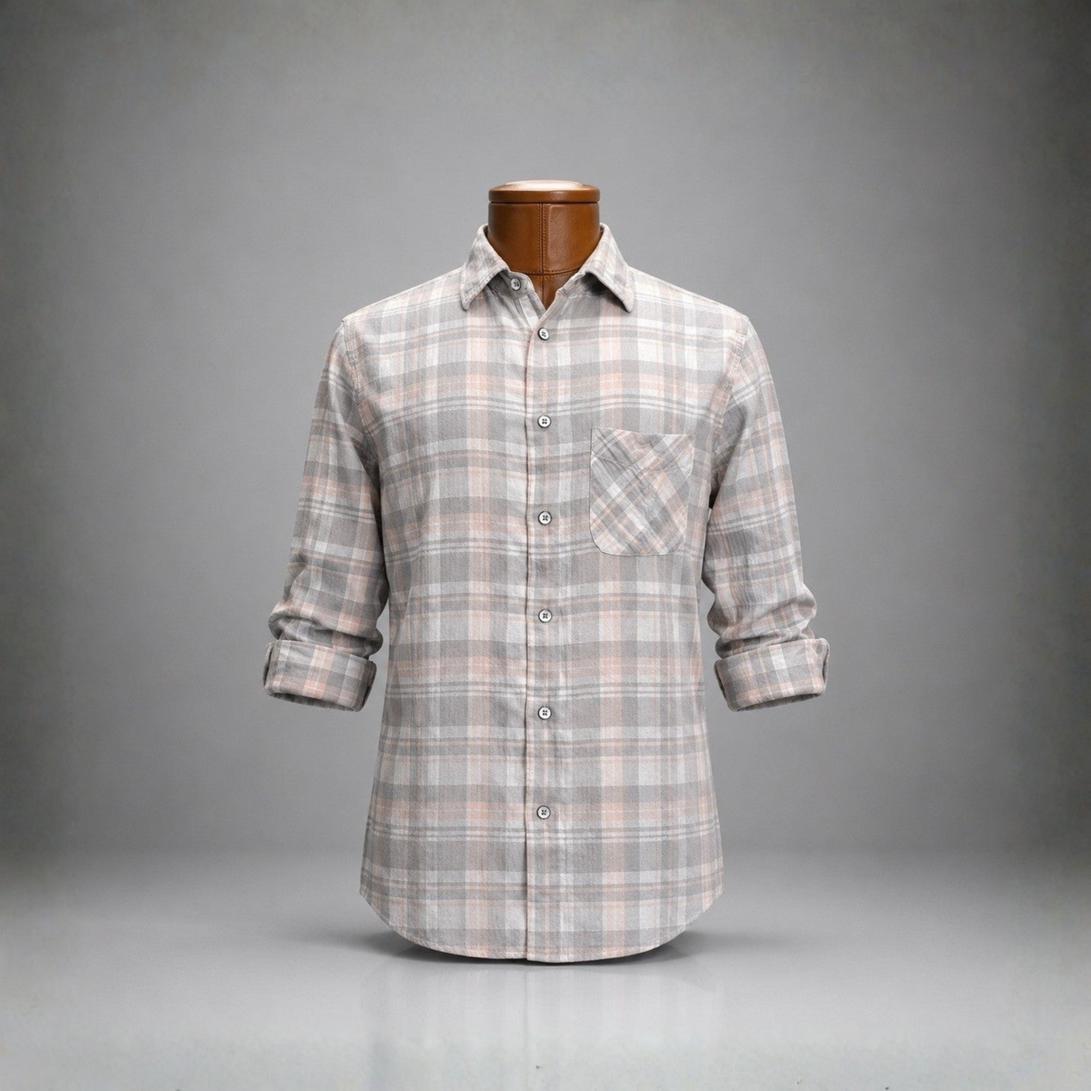 RAG & BONE New York Plaid Button-Down Shirt Pocket Gray Pink/White Cotton Small