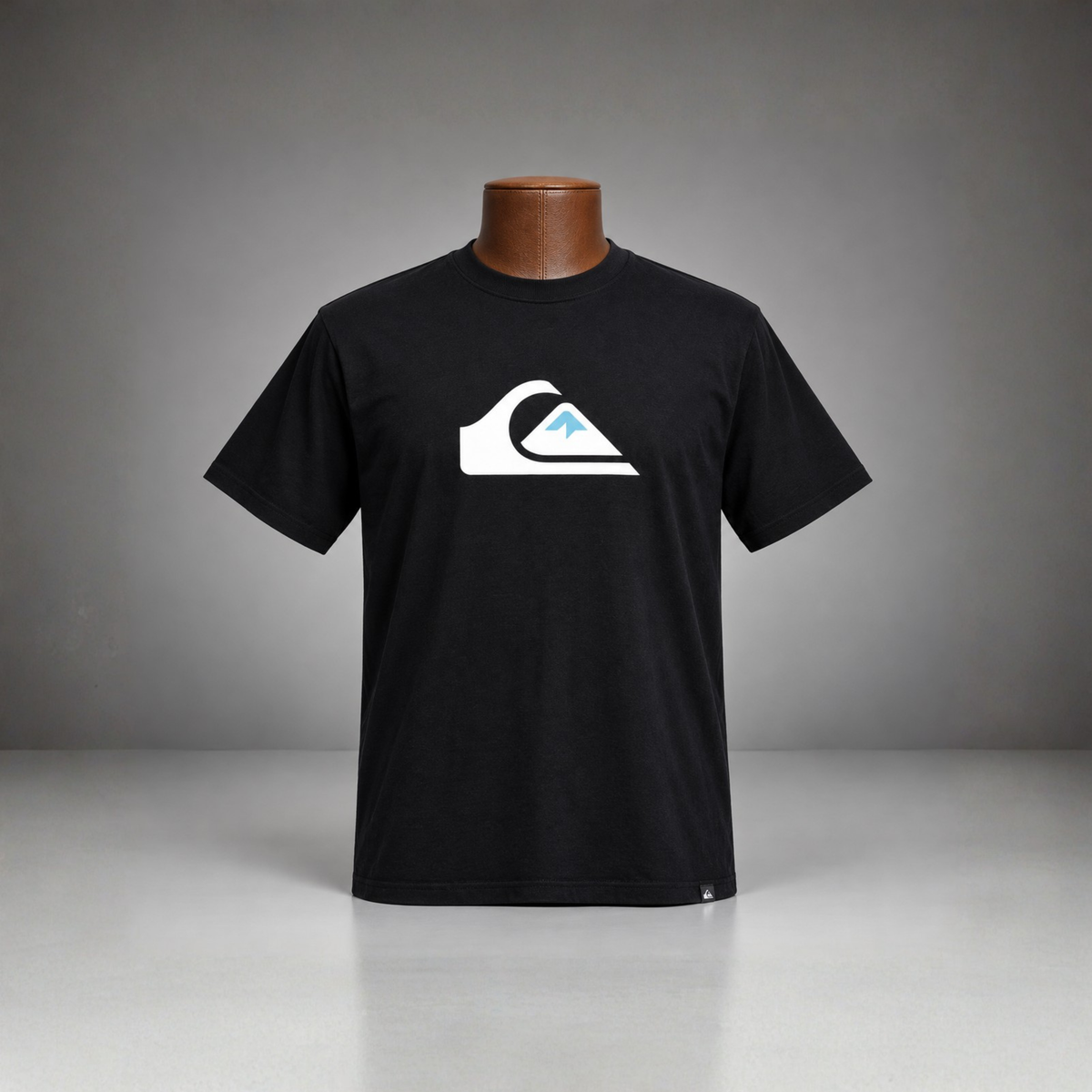 QUICKSILVER Mens Comp Logo Short Sleeve Crew Neck Cotton T-Shirt Top Tee Vintage