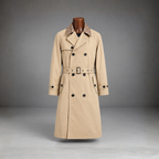 COACH Designer Trench Coat Jacket Leather Details Tan Khaki Brown (org $795)