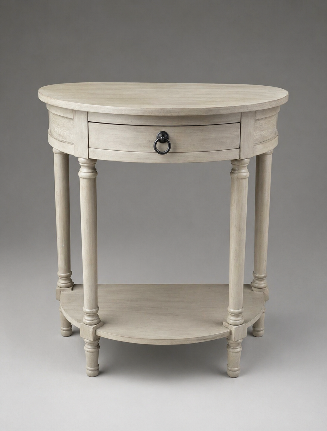 Half Moon Entry Side Table With Drawer Natural Fog / Elephant
Grey Wood (org $395)