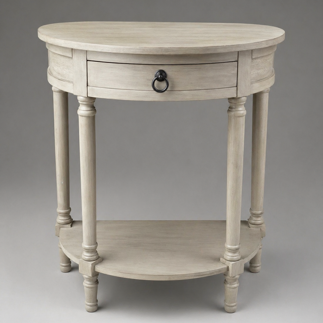 Half Moon Entry Side Table With Drawer Natural Fog / Elephant
Grey Wood (org $395)