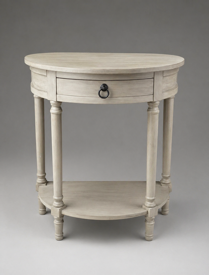 Half Moon Entry Side Table With Drawer Natural Fog / Elephant
Grey Wood (org $395)