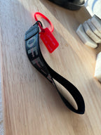 OFF-WHITE Industrial Keychain Black Logo Webbing Red Zip Tie Virgil Abloh