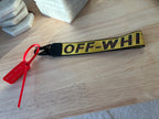 OFF-WHITE Industrial Keychain Yellow Logo Webbing Red Zip Tie Virgil Abloh