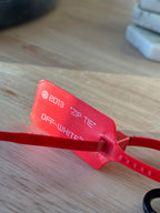 OFF-WHITE Industrial Keychain Yellow Logo Webbing Red Zip Tie Virgil Abloh
