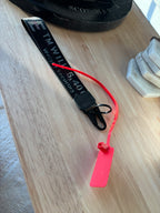 OFF-WHITE Industrial Keychain Black Logo Webbing Red Zip Tie Virgil Abloh