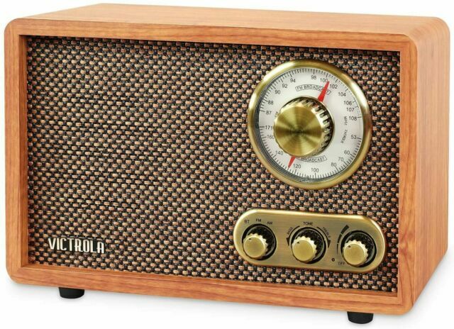 VICTROLA Retro Wood Bluetooth Wireless Speaker Radio Vintage Design (org $110)
